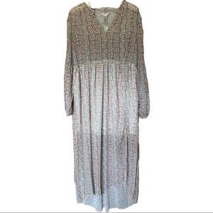 Honey & T Floral Dress Boho Cottagecore Long Sleeve Prairie Dress 
Size XL